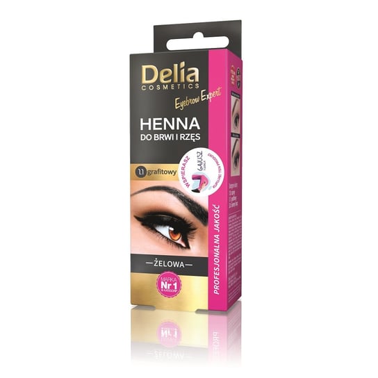 Delia Cosmetics, żelowa henna do brwi i rzęs 1.1 Grafit Delia Cosmetics