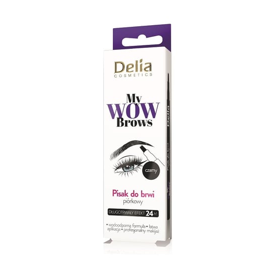 Delia, Eyebrow Expert, piórkowy marker do brwi czarny Delia