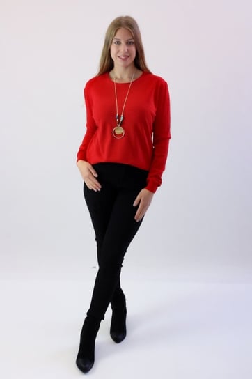 Delikatny klasyczny sweter Winter Czerwony UNI Nelino