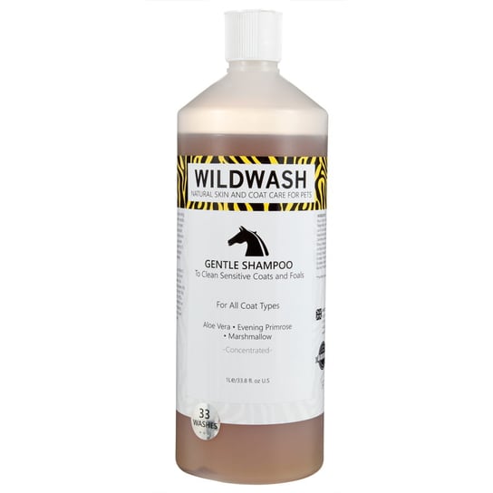 Delikatny szampon dla koni do sierści wrażliwej i źrebiąt WildWash Horse (1 L koncentrat) Wildwash UK
