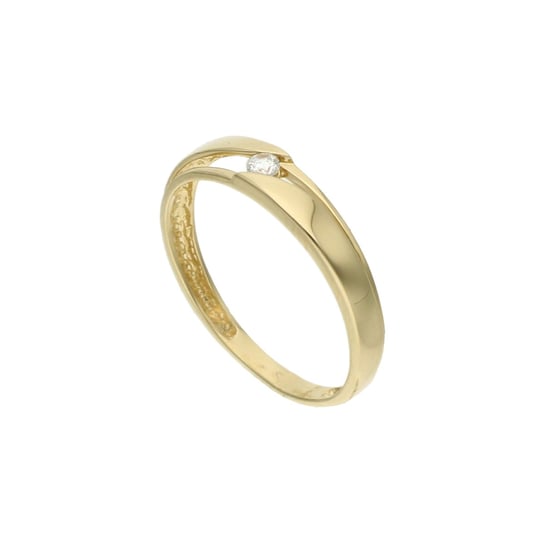 Delikatny złoty pierścionek z cyrkonią 585 14k Rosanto