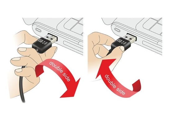 Delock, Kabel USB-A M/M 2.0 EASY-USB kątowy lewo/prawo, czarny, 2 m Delock