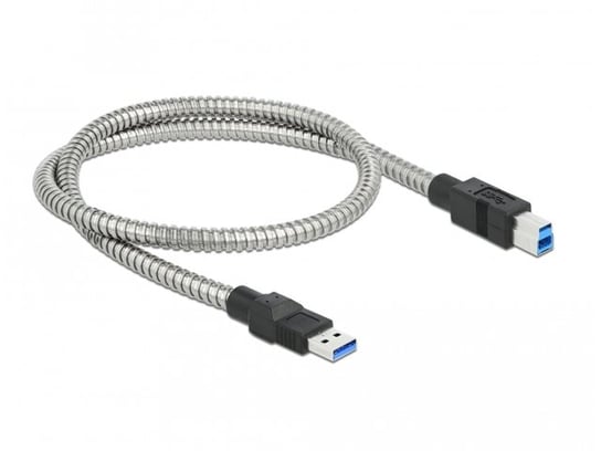 Delock, Kabel USB-A(m)->USB-B(m) 3.0 metalowy, srebrny, 0.5 m Delock