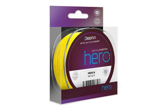 Delphin Hero 8 / Fluo Żółta 0,18Mm 13,2Kg  1000M - Op.1 Sztuk Delphin