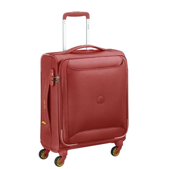 Delsey Chartreuse Mała miękka czerwona walizka kabinowa na kółkach 55 cm DELSEY