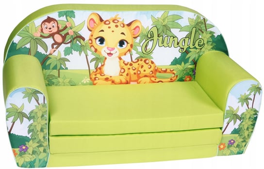 Delsit, mini sofa z pianki rozkładana, dżungla Delsit