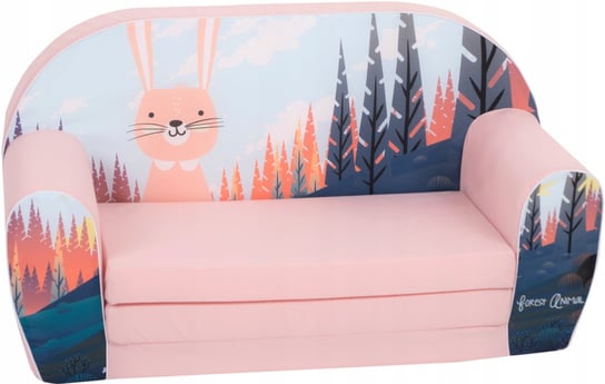 Delsit, mini sofa z pianki rozkładana, królik w lesie Delsit