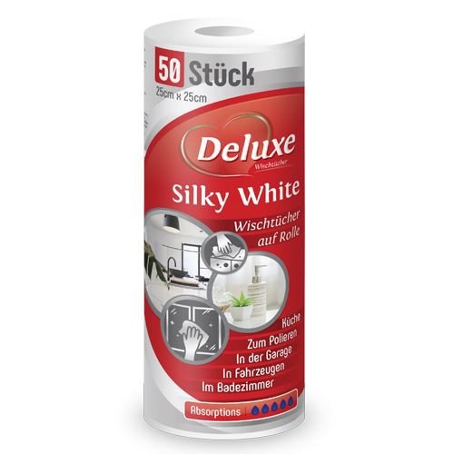 Deluxe Silky White Ścierka W Rolce 50 Sztuk Deluxe