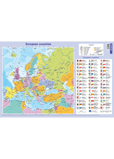 Demart PAP, Podkładka 3W Mapa Europy Polityczna wersja angielska Demart PAP