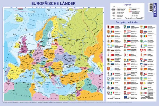 Demart Pap, Podkładka Na Biurko Mapa Europy Polityczna Wer. Niemiecka Demart PAP