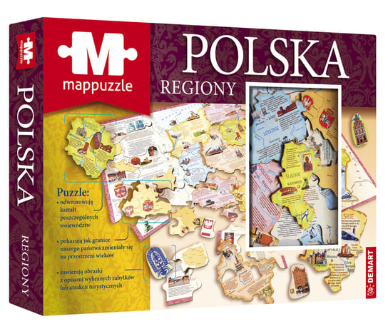 Demart, puzzle, Mappuzle, Polska regiony, 83 el. Demart