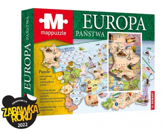 Demart, puzzle, Mappuzzle - Europa Państwa, 48 el. Demart