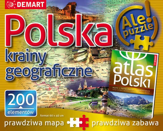 Demart, puzzle, Polska, Krainy geograficzne, 200 el. Demart