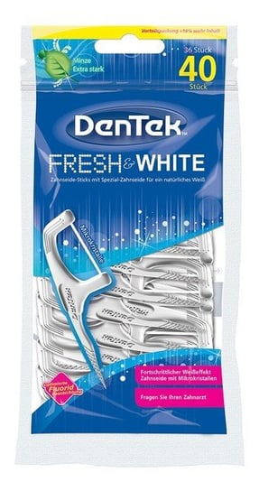 Dentek Fresh & white wykałaczki do zębów z nitką wybielającą 40szt Dentek
