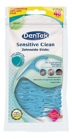 Dentek Sensitive clean wykałaczki do zębów wrażliwych z nitką 48szt Dentek
