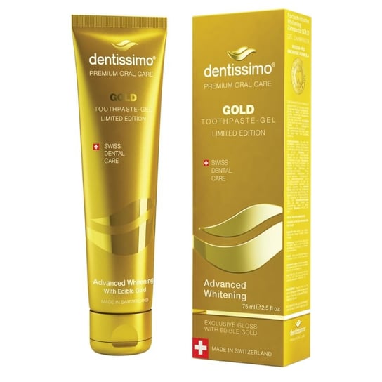 Dentissimo, Gold Advanced Whitening Toothpaste, Wybielająca pasta do zębów z cząsteczkami złota, 75ml Dentissimo