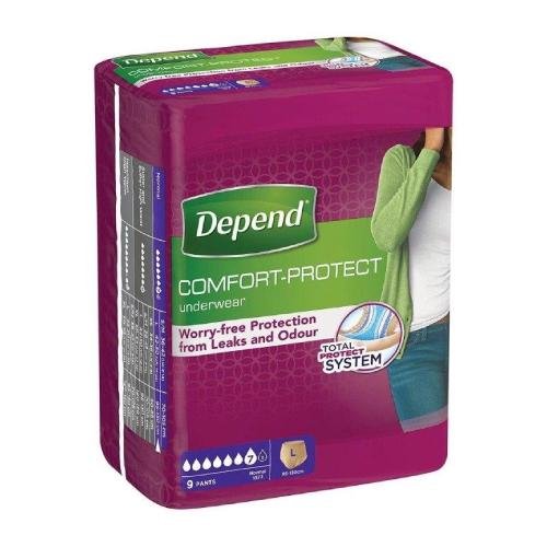 Depend, Comfort Protect Normal L Women, Majtki, 9szt Depend