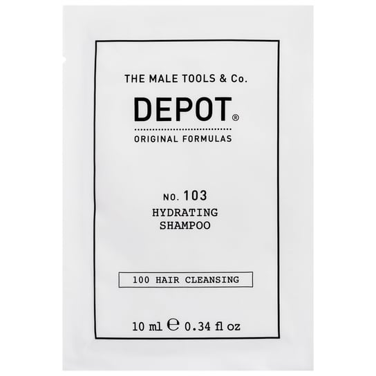 Depot, NO. 103 Hydrating, Nawilżający szampon do włosów dla mężczyzn, z imbirem, olejem makadamia, aloesem, 10 ml Depot