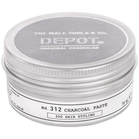 Depot, No. 312 Charcoal Paste, Plastyczna pasta węglowa do stylizacji każdego rodzaju włosów z filtrem UV, 75 ml Depot