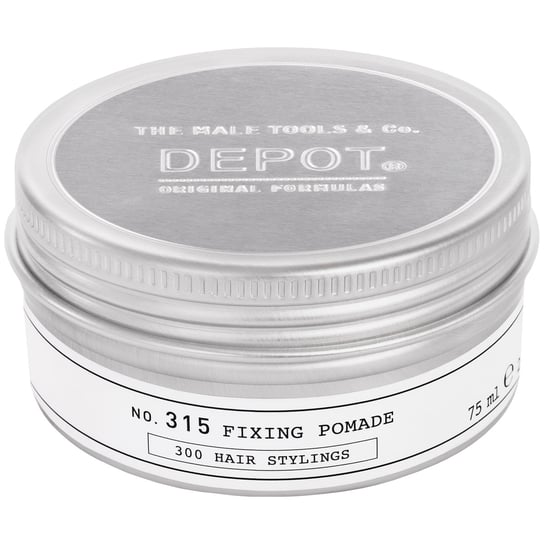 Depot, NO. 315 Fixing Pomade, Mocno utrwalająca żelowa pomada do stylizacji włosów dla mężczyzn z olejem słonecznika, 75 ml Depot