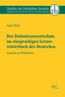 Der Definitionswortschatz im einsprachigen Lernerwörterbuch des Deutschen Topel Antje