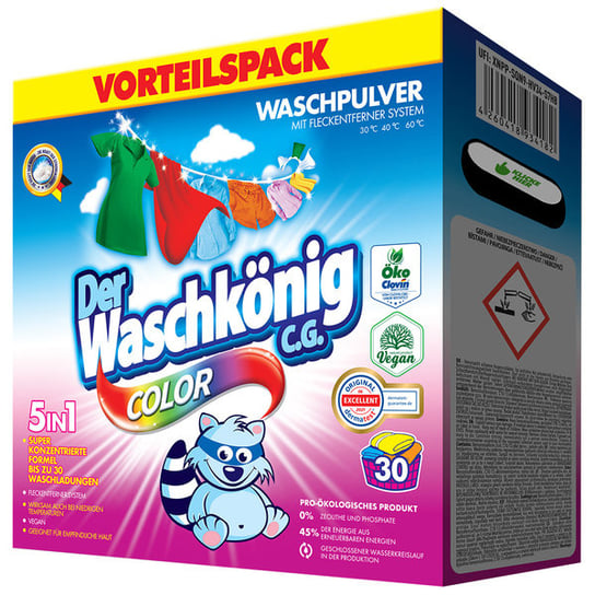Der Waschkönig C.G. Color Proszek do Prania Karton 30WL 1,95KG Der Waschkonig