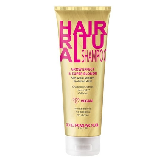 Dermacol, Hair Ritual Shampoo, szampon do włosów blond, Grow Effect & Super Blonde, 250ml Dermacol