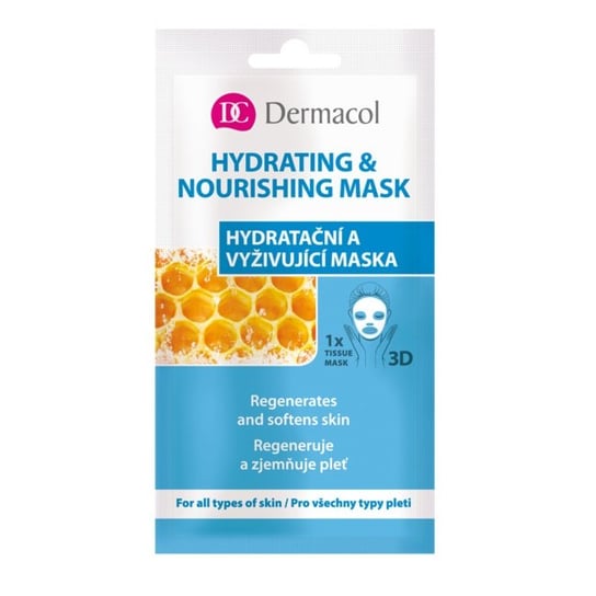 Dermacol, nawilżająco-odżywcza maseczka do twarzy w płachcie 3D Hydrating And Nourishing Mask, 15 ml Dermacol