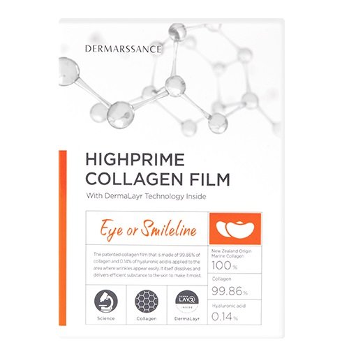 Dermarssance, Highprime Collagen Film Eye or Smileline, Płatki pod oczy lub bruzdy nosowe, 5 szt. DERMARSSANCE