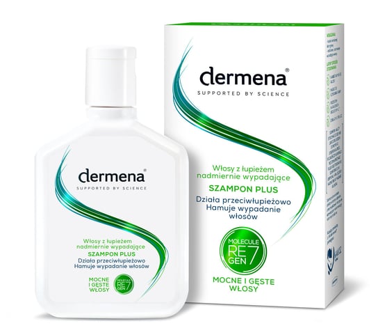 Dermena, Plus, szampon przeciwłupieżowy hamujący wypadanie włosów, 200 ml Dermena