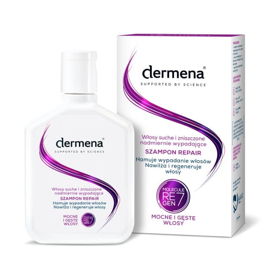Dermena, Repair, szampon do włosów suchych i zniszczonych, hamujący wypadanie włosów, 200 ml Dermena
