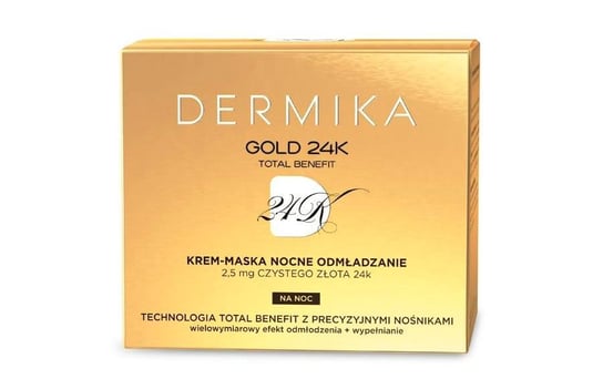 Dermika, Gold 24K, krem-maska nocne odmłodzenie, 50 ml Dermika