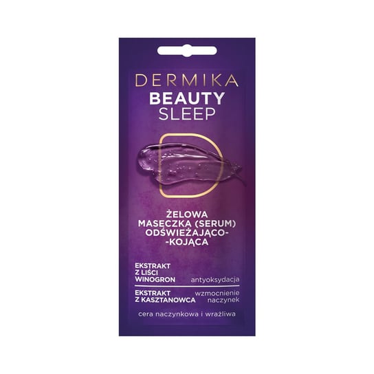 Dermika, Maseczki Piękności Beauty Sleep żelowa maseczka odświeżająco-kojąca do cery naczynkowej i wrażliwej 10ml Dermika