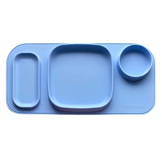 DERYAN Silikonowa podkładka pod naczynia dla dzieci Quuby, niebieska Deryan
