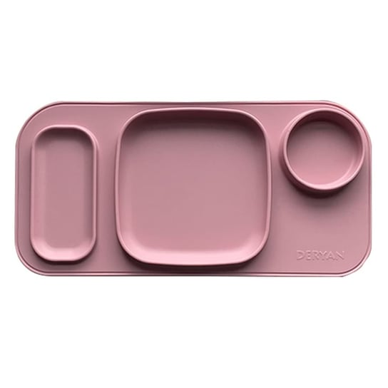 DERYAN Silikonowa podkładka pod naczynia dla dzieci Quuby, różowa Deryan