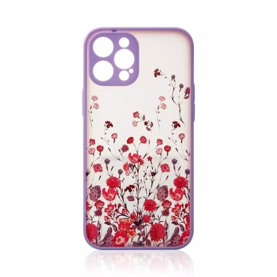 Design Case etui do iPhone 12 pokrowiec w kwiaty fioletowy 4kom.pl