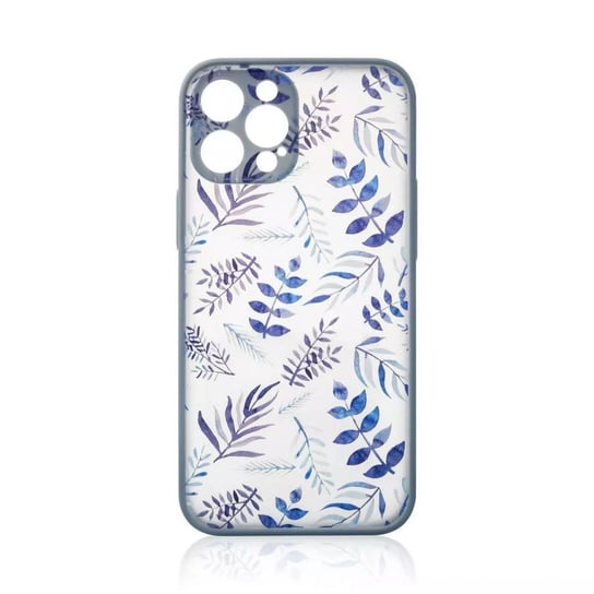 Design Case etui do iPhone 12 Pro Max pokrowiec w kwiaty ciemnoniebieski 4kom.pl