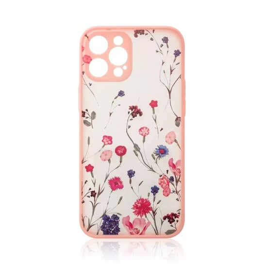 Design Case etui do iPhone 13 Pro Max pokrowiec w kwiaty różowy 4kom.pl