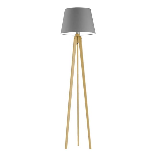 Designerska lampa stojąca na trzech nogach w stylu skandynawskim Curacao, 60 W, E27, stalowo-dębowa, 158x40 cm LYSNE