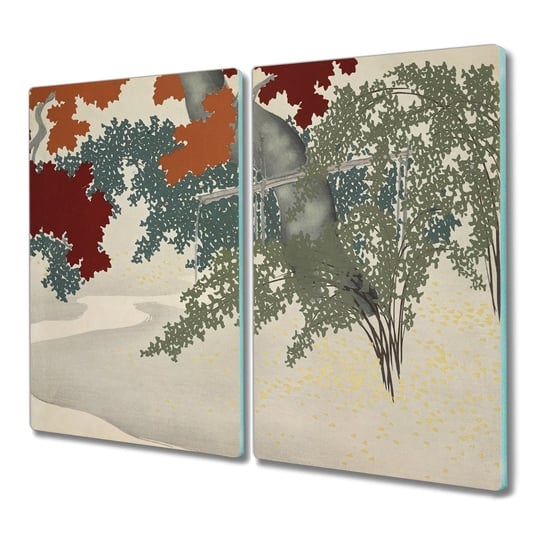 Deska 2x30x52 Azja wieś drzewa z grafiką kuchenna, Coloray Coloray