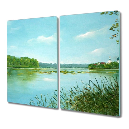 Deska 2x30x52 cm Jezioro las przyroda nowoczesna, Coloray Coloray