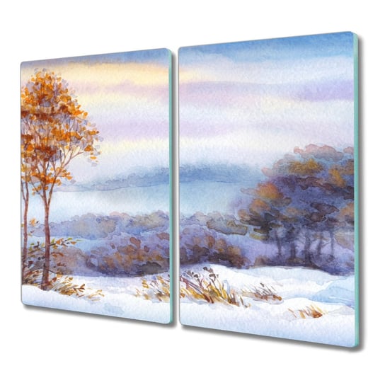 Deska 2x30x52 cm Malarstwo zima drzewa na prezent, Coloray Coloray