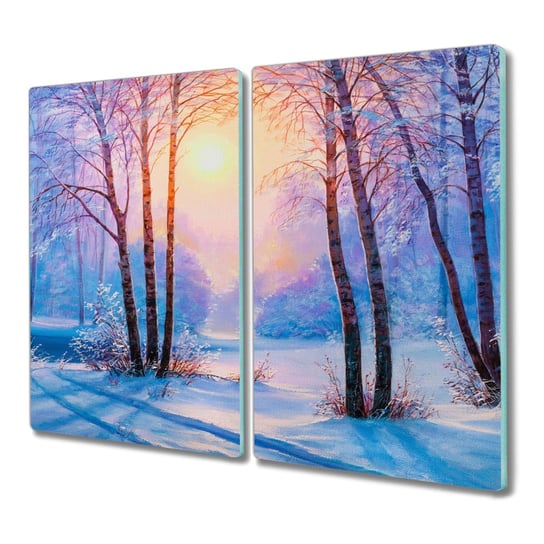 Deska 2x30x52 cm Zimowy las z nadrukiem z grafiką, Coloray Coloray