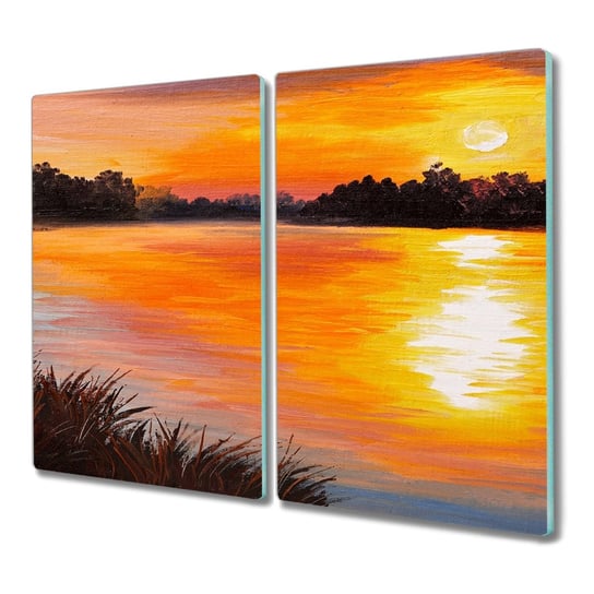 Deska 2x30x52 Jezioro las zachód słońca na prezent, Coloray Coloray