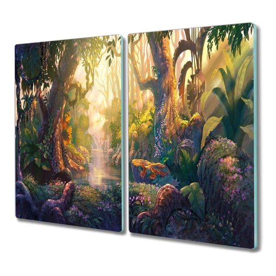 Deska 2x30x52 Las jezioro trawa przyroda z grafiką, Coloray Coloray