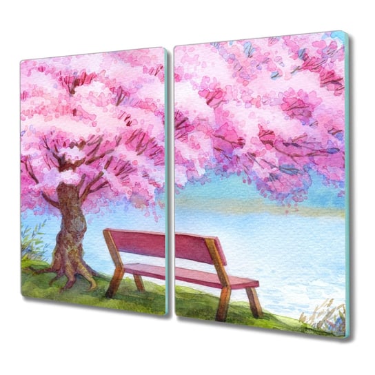 Deska 2x30x52 Ławka drzewo kwiaty woda z nadrukiem, Coloray Coloray