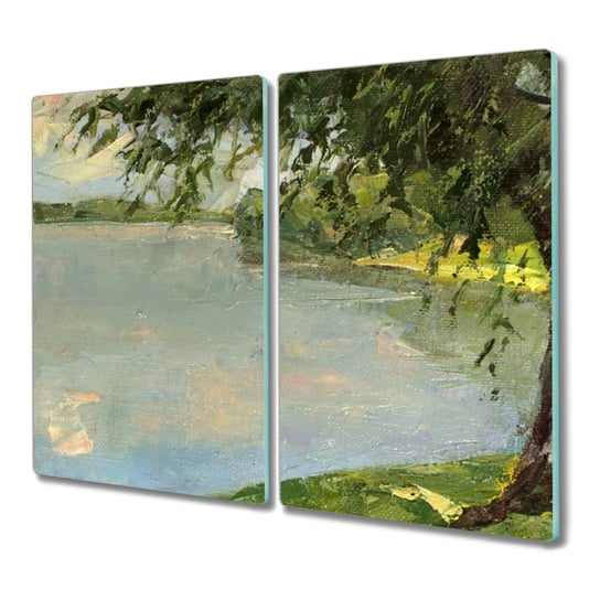 Deska 2x30x52 Malarstwo jezioro drzewa do krojenia, Coloray Coloray