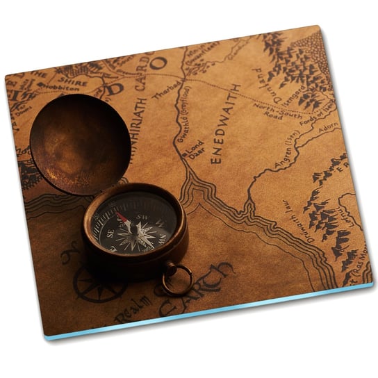 Deska do krojenia Kompas Mapa Brązowy - 60x52 cm Tulup