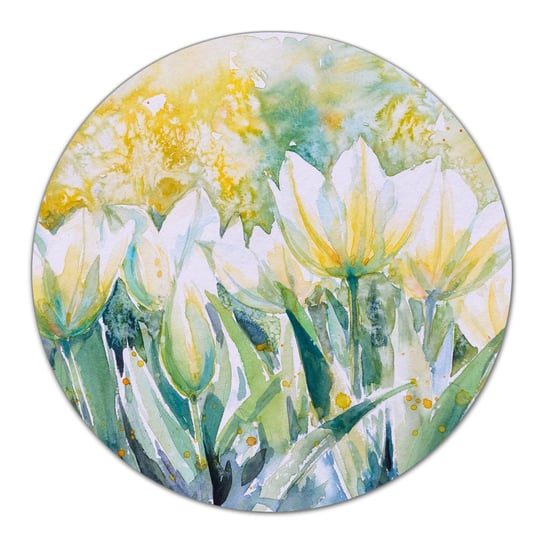 Deska do krojenia Piękny obraz białe tulipany fi40, Coloray Coloray