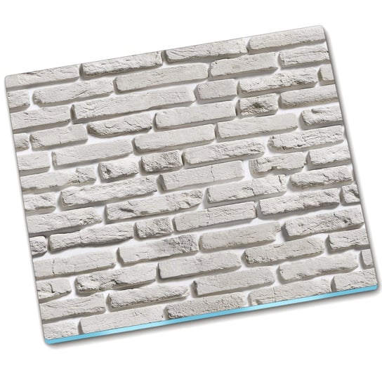 Deska do krojenia szklana Biały Cegły Mur - 60x52 cm Tulup